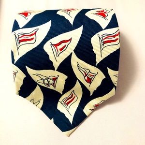 VALENTINO Garavani Patriotic dark navy blue 100% silk tie